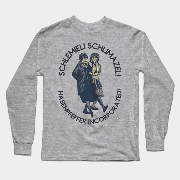 Laverne & Shirley Drawing Long Sleeve T-Shirt by Slightly Unhinged